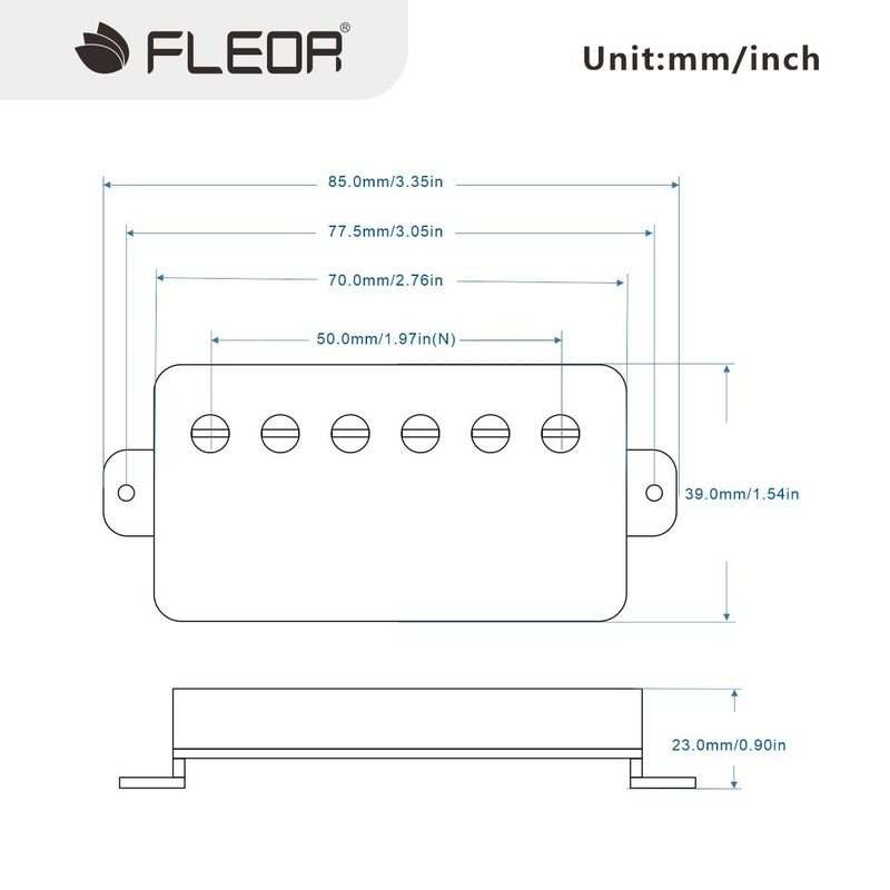 FLEOR Alnico5 Guitar Humbucker Pickup Chrome Neck Pickups Compatible with LP style Guitar Part - Image 2